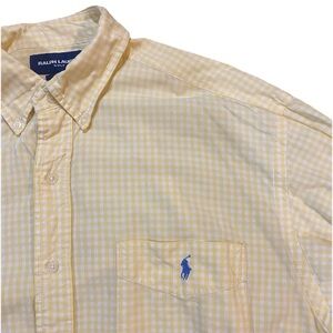 Ralph Lauren Golf Tilden Cotton Yellow Plaid Button Down size large